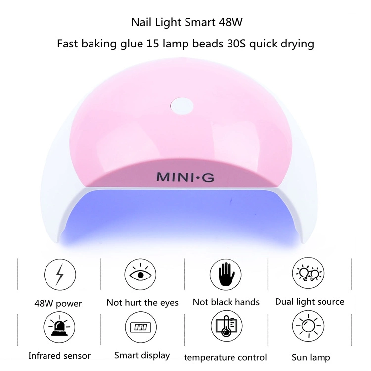 Smart 48W Nail Lamp Nail Gel Polish Curing Machine Nail Dryer Nail Polish Dryer 3 in 1 Power Supply USB Interface UV LED Nail Lamp