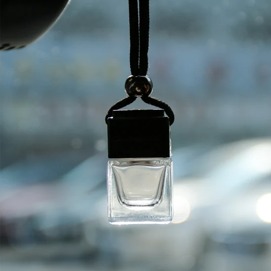 Черный автомобильный освежитель воздуха, пустая стеклянная бутылка для духов, эфирное масло, автомобильный аромат, диффузор для ароматерапии, украшение с веревкой